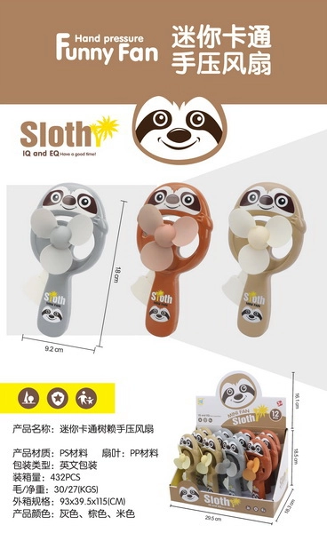 Ruční větráček lenochod 18 cm