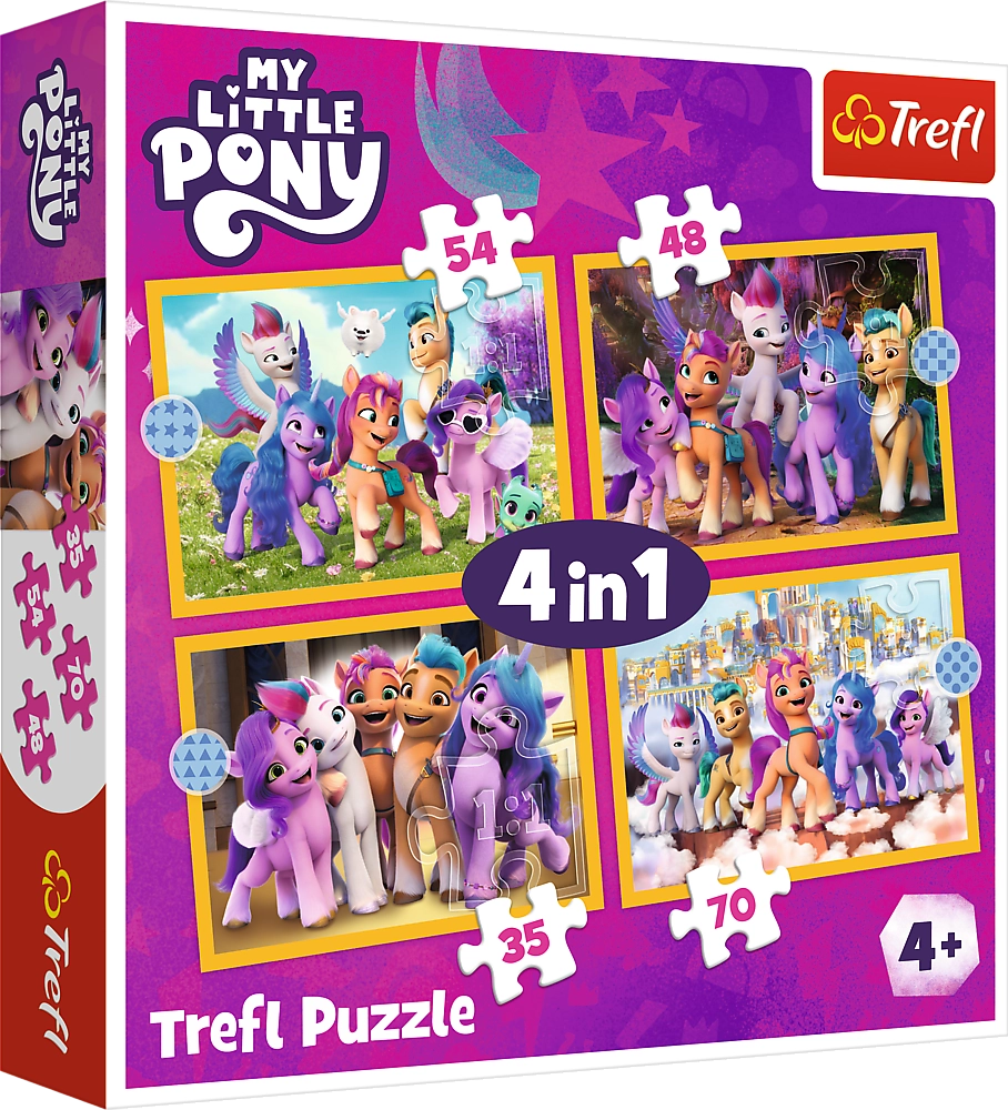 TREFL Puzzle My Little Pony: Seznamte se s poníky 4v1 (35,48,54,70 dílků)