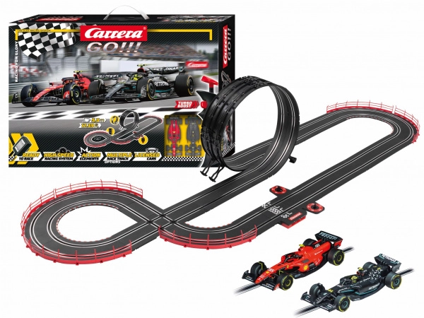 autodráha carrera go racing for glory 5,3 m s ferrari a mercedes f1