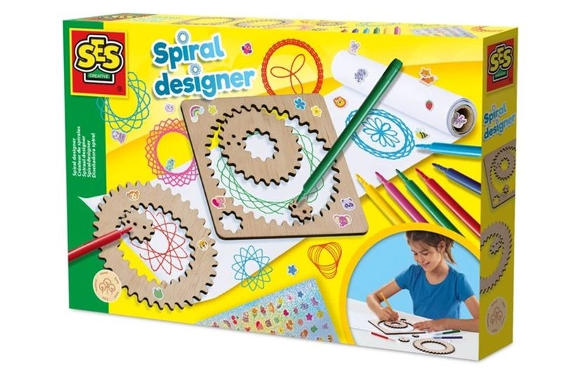 SES Creative spiral designer – dřevěná sada na kreslení spirál