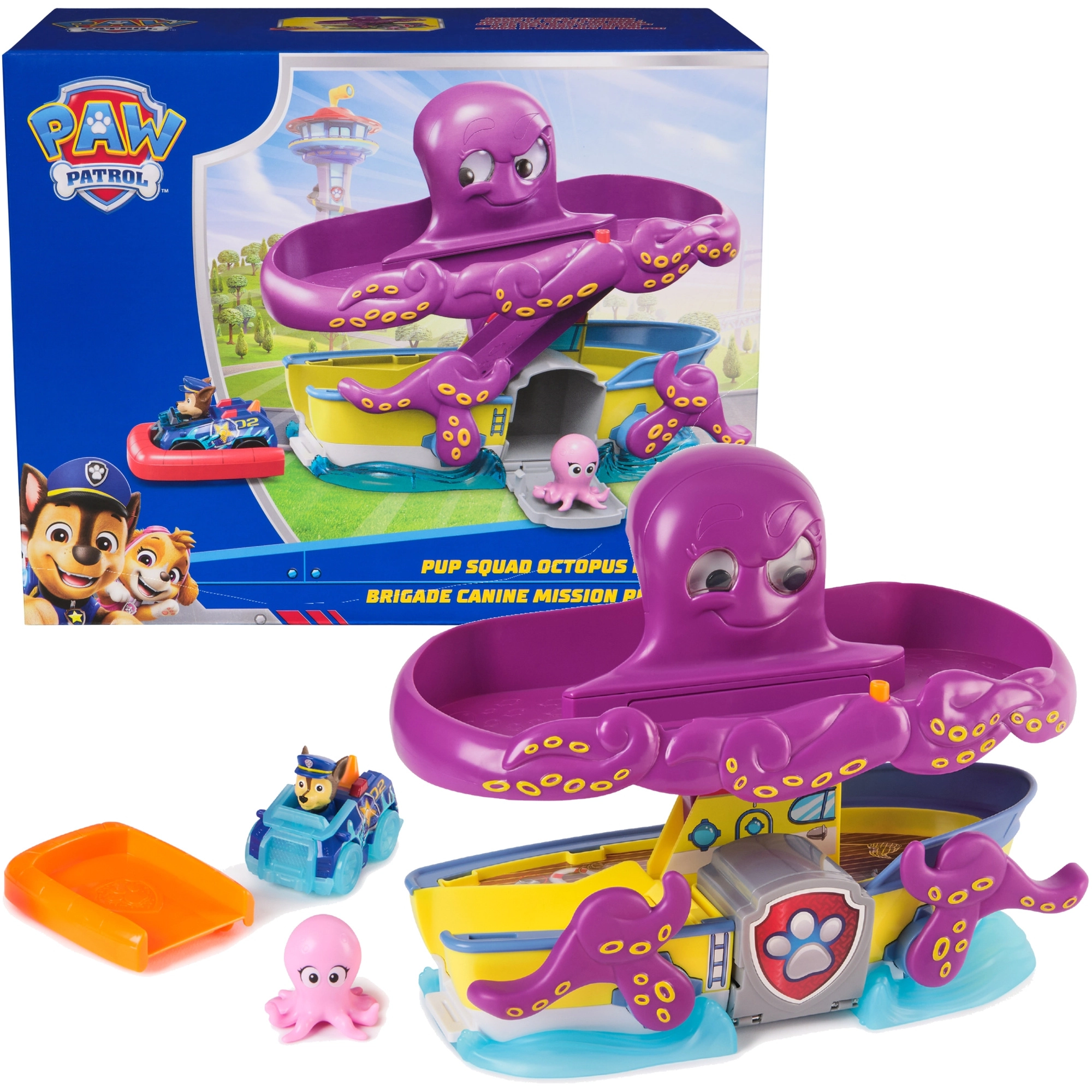 psi patrol záchrana před chobotnicí – herní sada s vozidlem chase