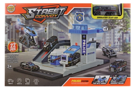 Rozkládací policejní stanice s autíčkem