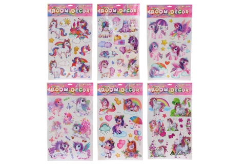 Nástěnná samolepicí dekorace s motivem jednorožců