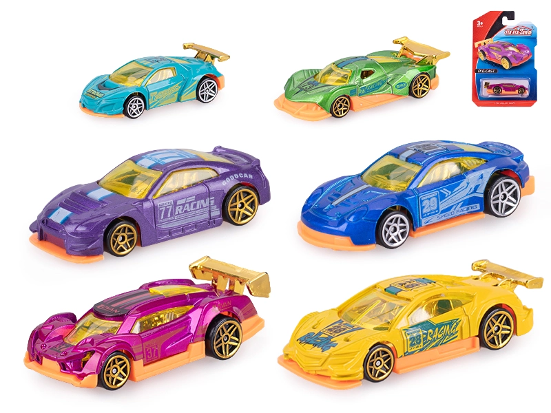 Závodní autíčko 8 cm s volným chodem – kov a plast