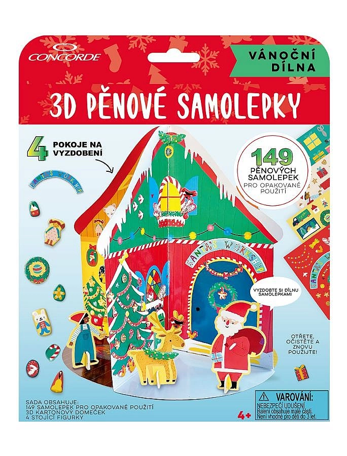 Levně Concorde pěnové samolepky 3D vánoční dílna