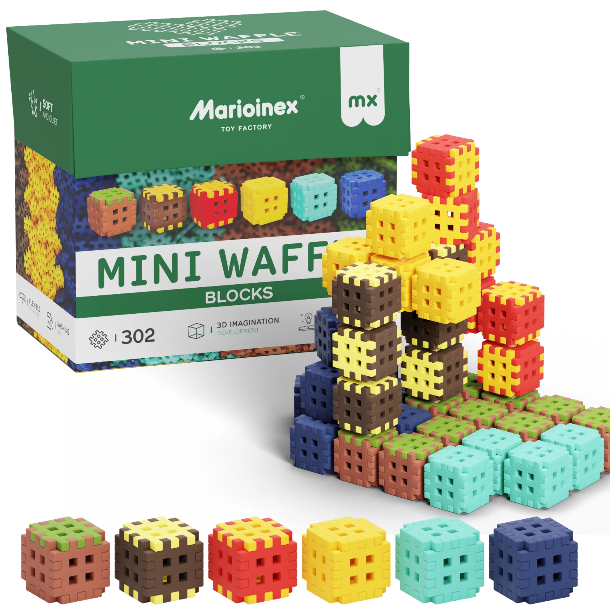 Stavebnice Mini Waffle Blocks 302 dílků MARIOINEX