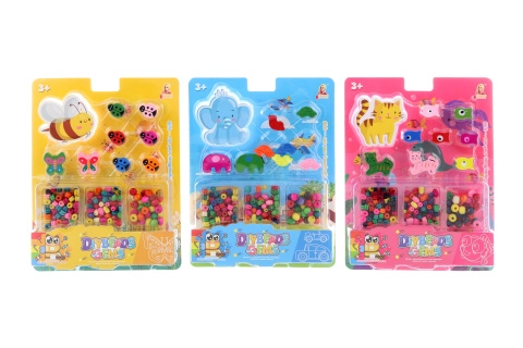 Dřevěné korálky pro děti se zvířátky a dopravními prostředky