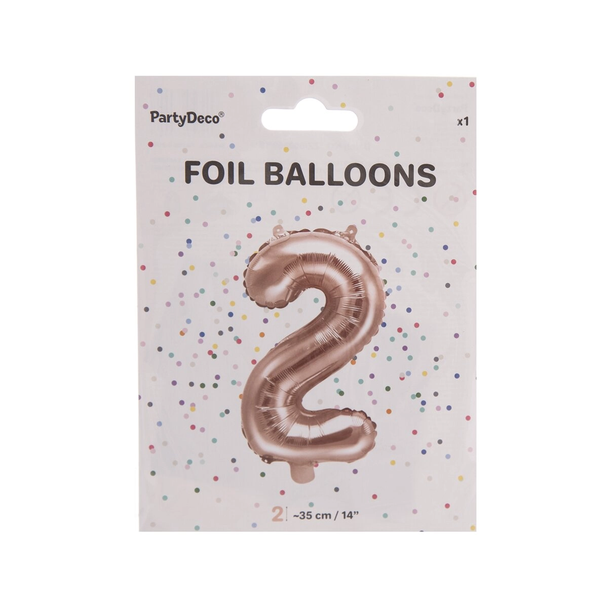 Levně PartyDeco Balónek fóliový číslice 2 Rose Gold 35 cm