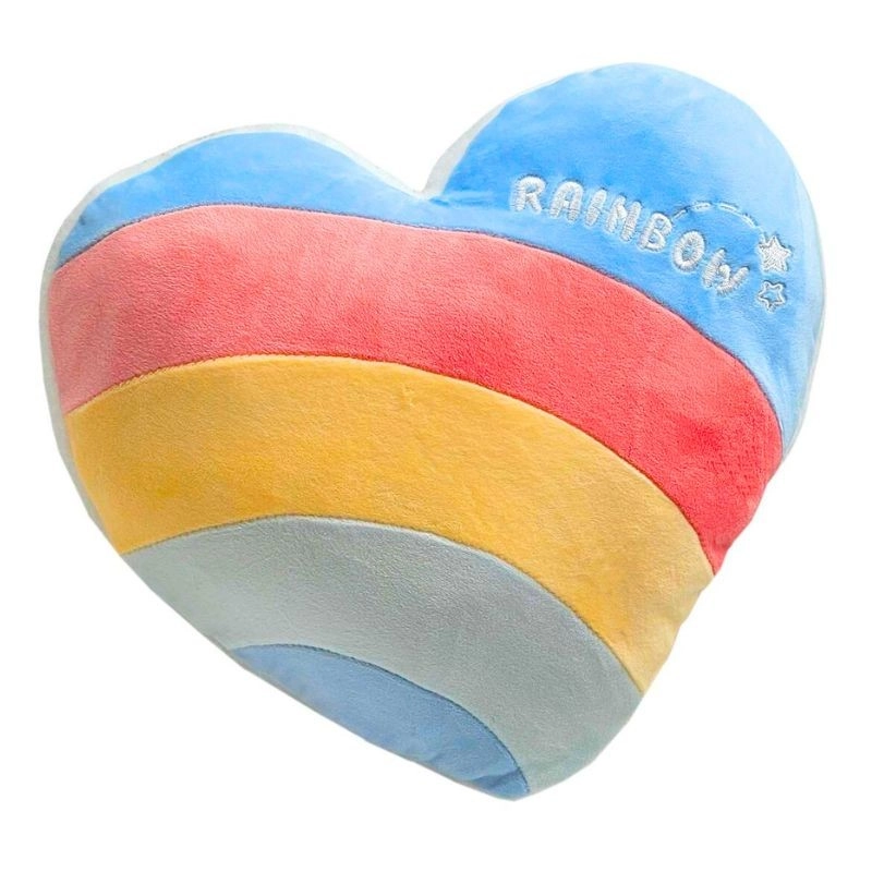 Plyšový polštář Duha ve tvaru srdce