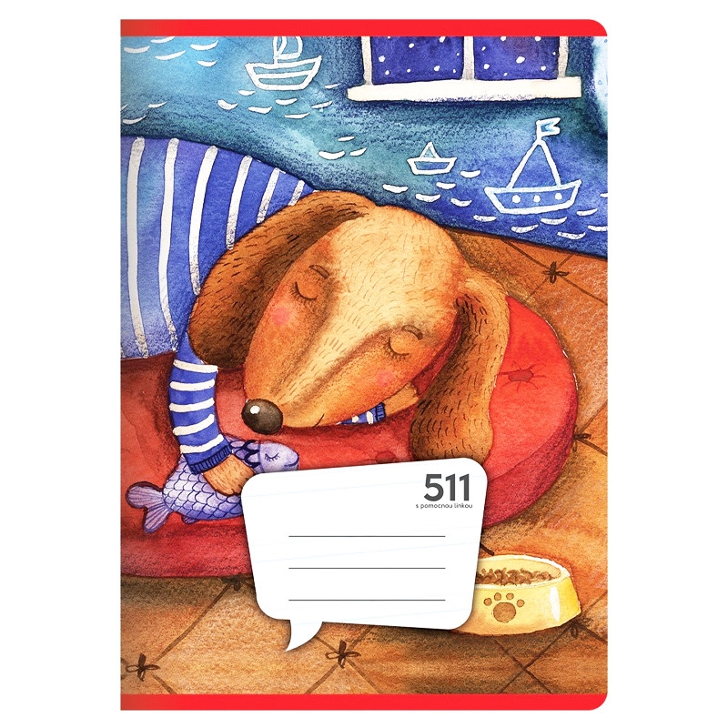 Sešit A5, 10 listů – linkovaný s pomocnou linkou