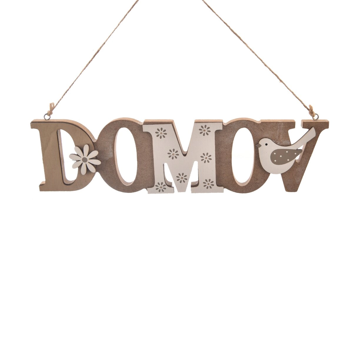 Dřevěná cedule Domov hnědá