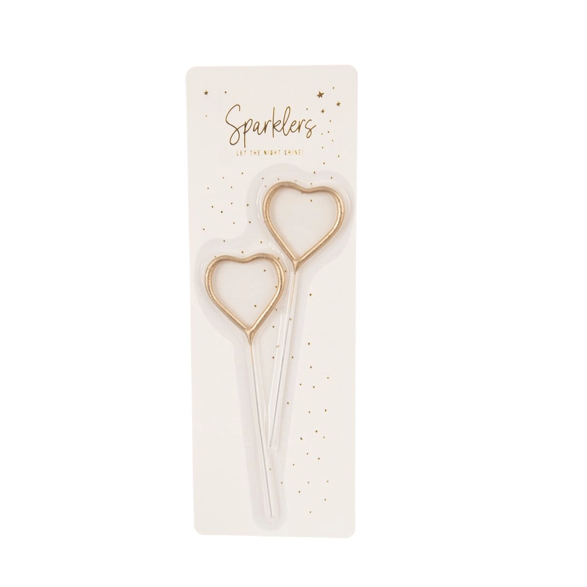 Zlaté prskavky ve tvaru srdce 16,5 cm (2 ks)