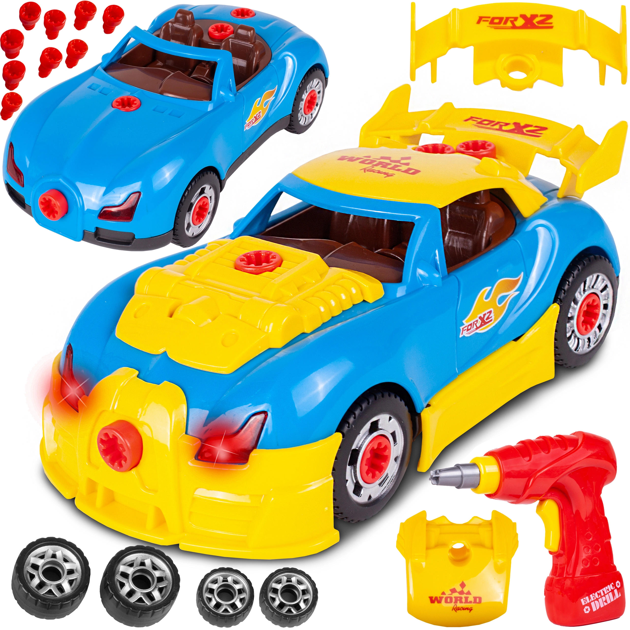 Rozebíratelné auto Bugatti s dětským šroubovákem