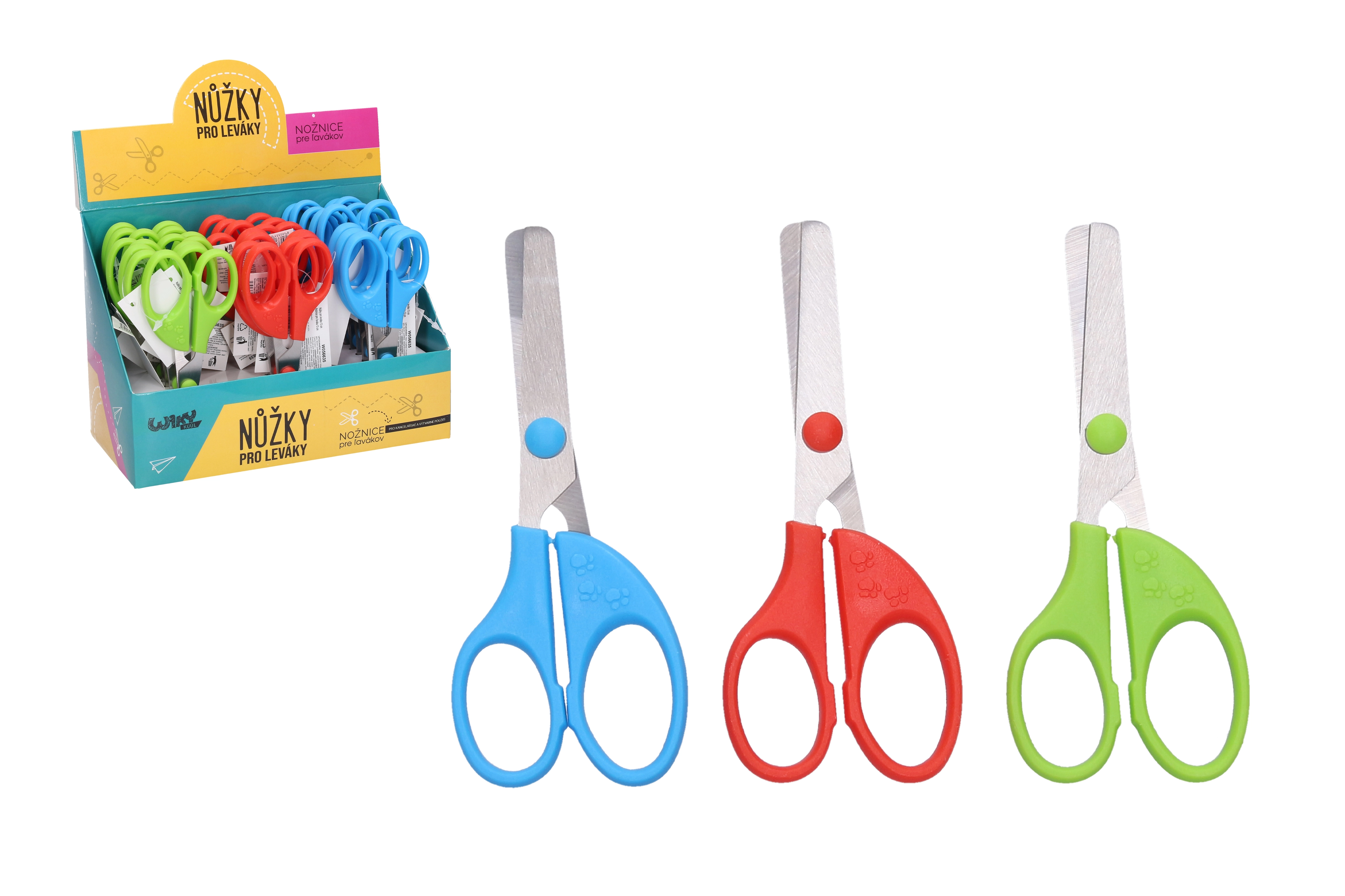 Barevné nůžky pro leváky 13 cm