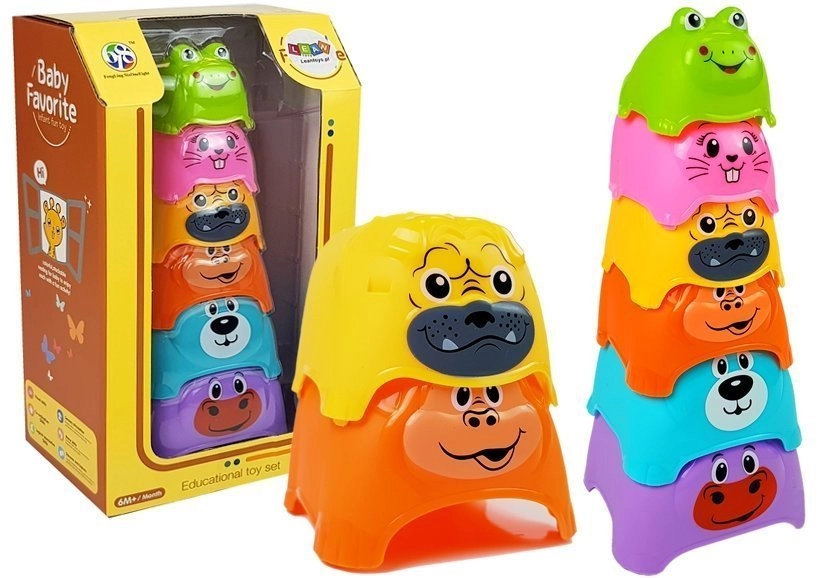 Dětské pyramidové hrnky se zvířátky