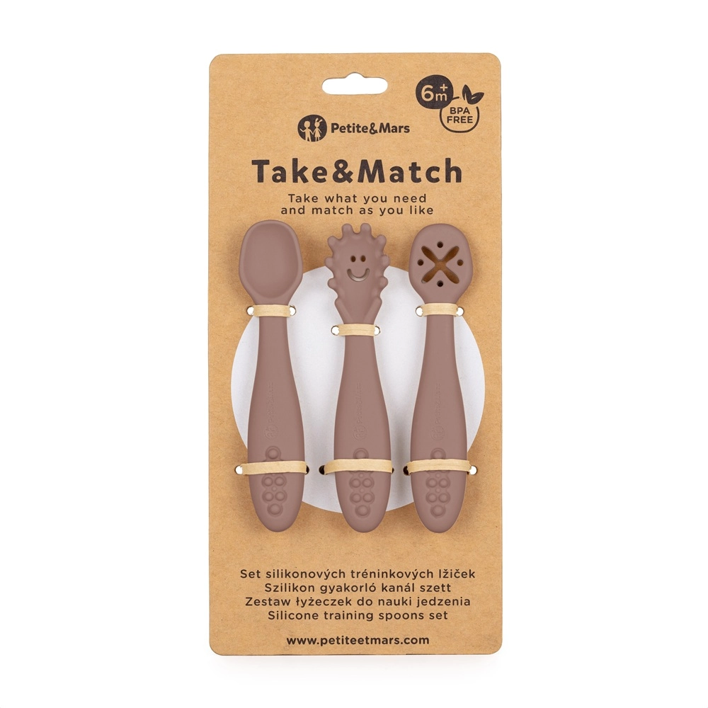 Petite&Mars Take&Match 6m+ lžička pro děti Velvet Latte 3 ks