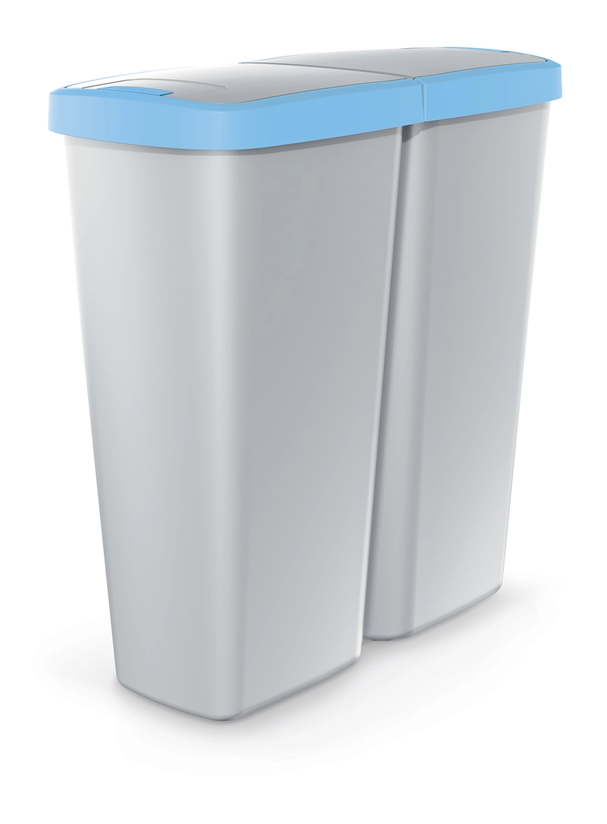 Pro Compacta Q DUO popelavý se světle modrým víkem 50l