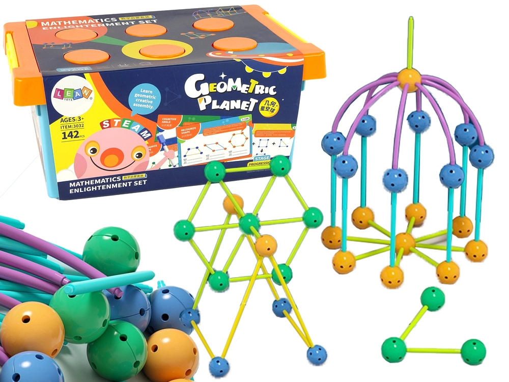 3D konstrukční geometrická stavebnice 142 ks