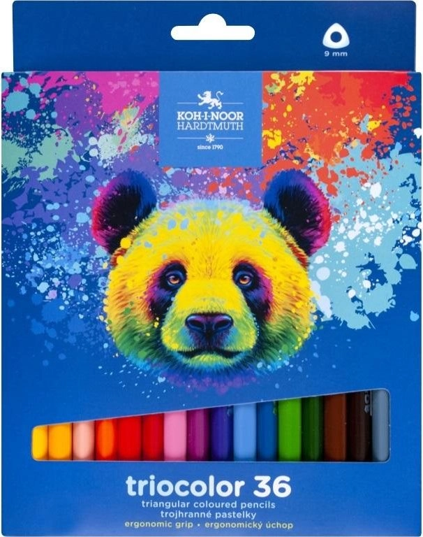 Levně Trojhranné pastelky Triocolor 36 ks MEDVĚD KOH‑I‑NOOR