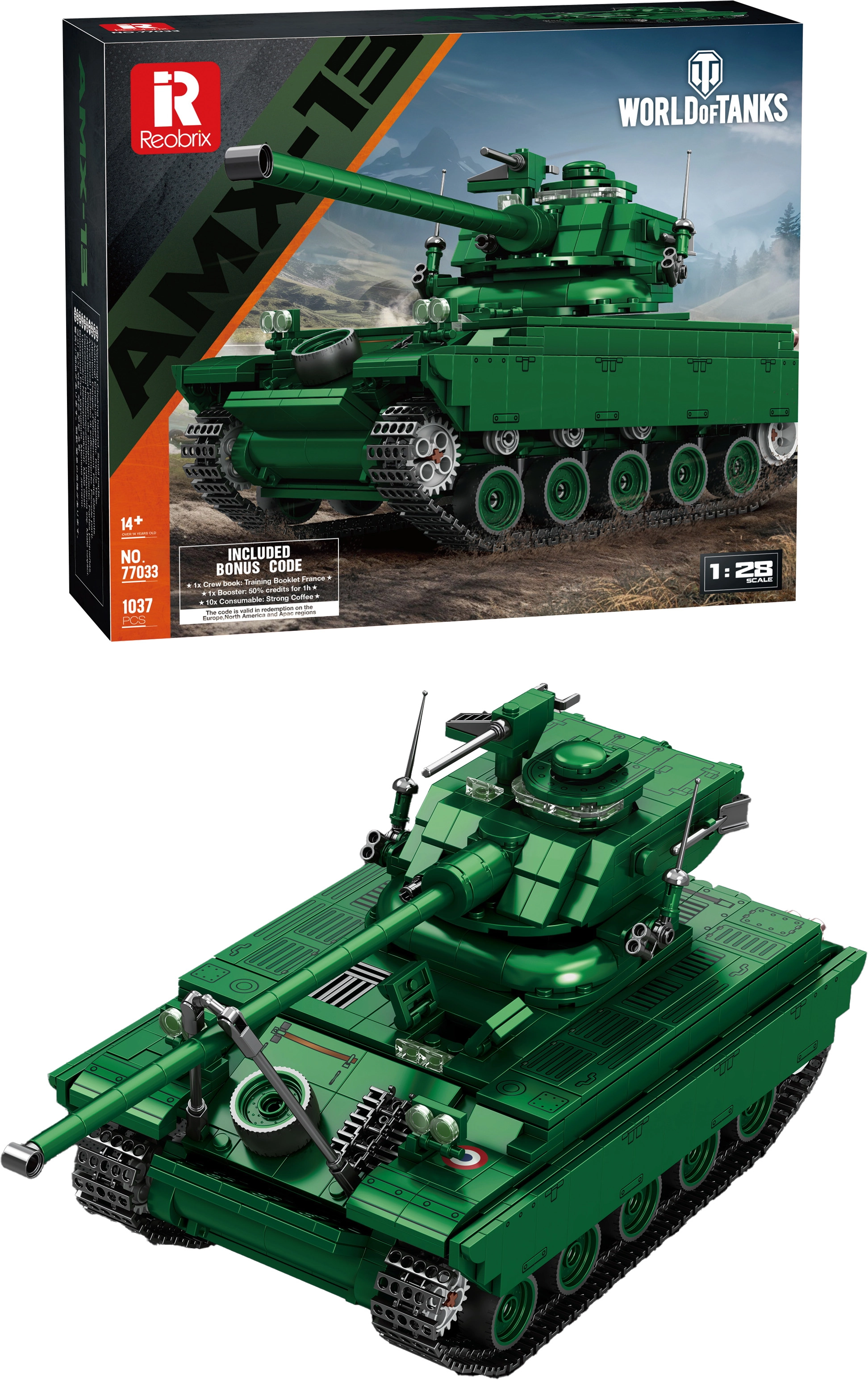 Stavebnice tanku AMX 13 75 World of Tanks 1037 dílků