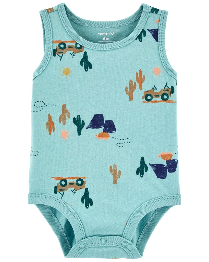 Carter's dětské body bez rukávů Blue jeep pro kluky 24 m