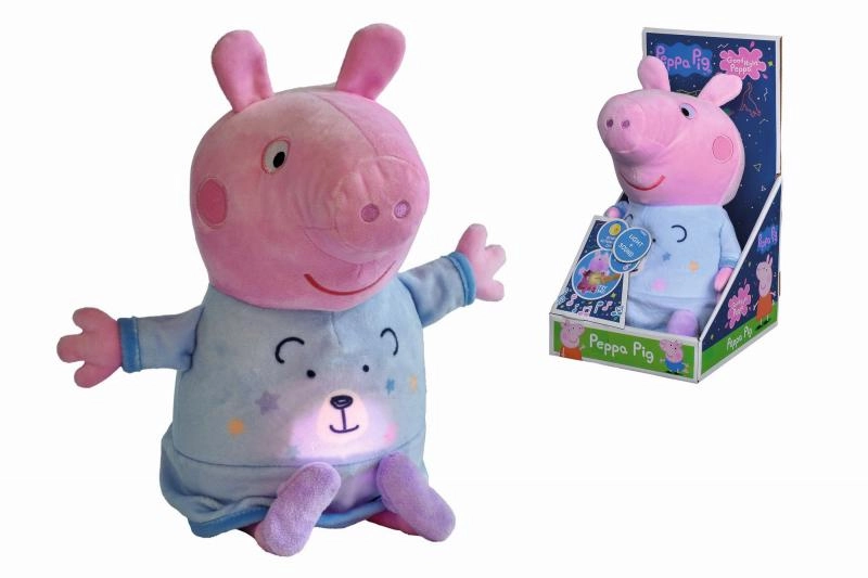 Simba Peppa Pig 2v1 plyšový usínáček hrající + světlo modrý 25 cm