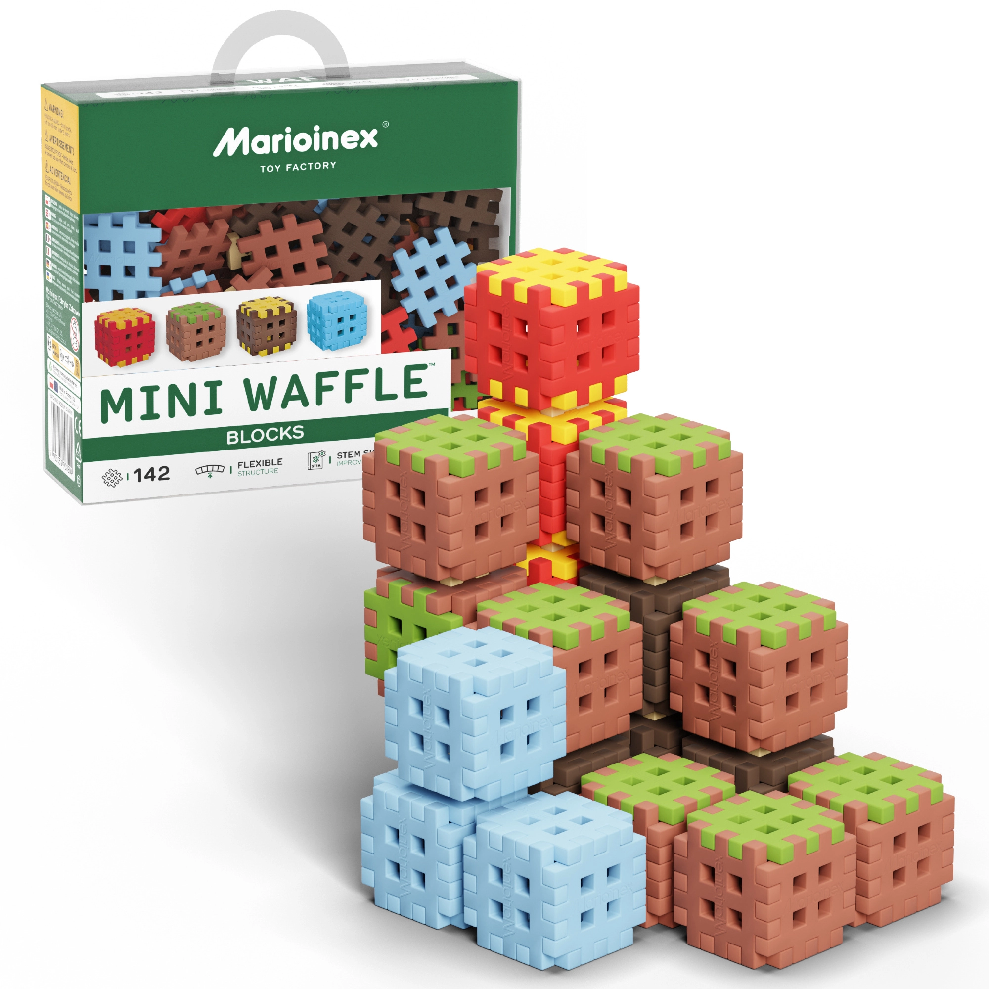 Stavebnice Mini Waffle Blocks 142 dílků MARIOINEX