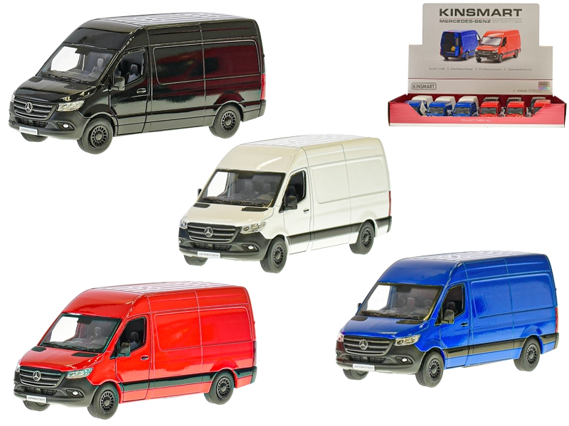 Kinsmart Mercedes‑Benz Sprinter kovový model 1:48 s otevíracími dveřmi