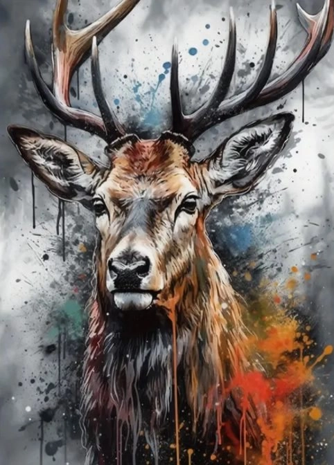 diamantové malování jelen 30 × 40 cm