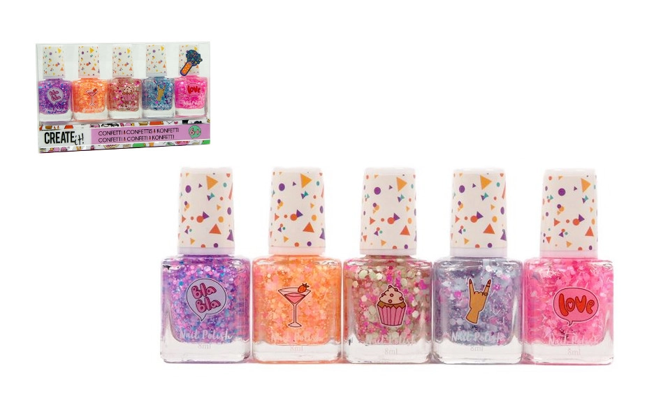 Create It! třpytivý lak na nehty Confetti 5×8 ml