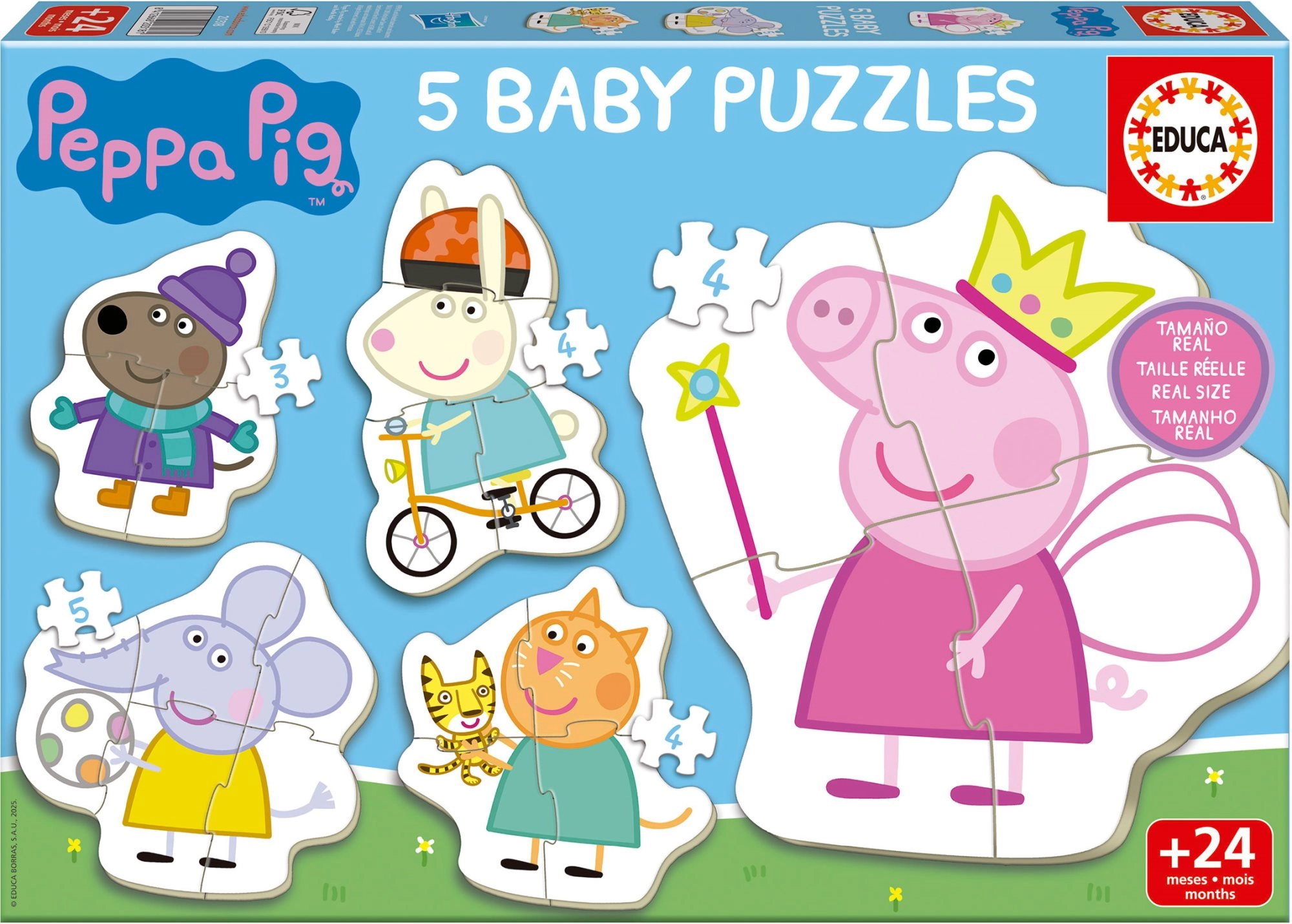 Baby puzzle Prasátko PEPPA 5v1 (3–5 dílků)