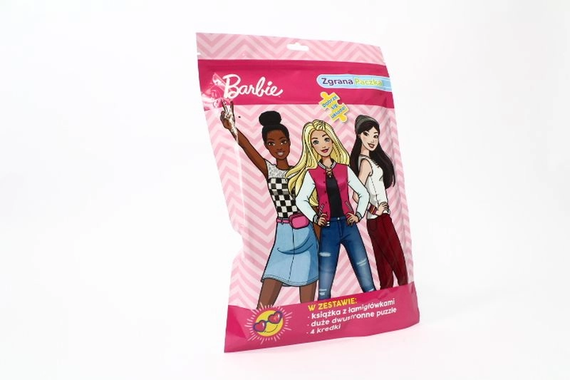 Barbie sada aktivit s oboustranným puzzle a pastelkami