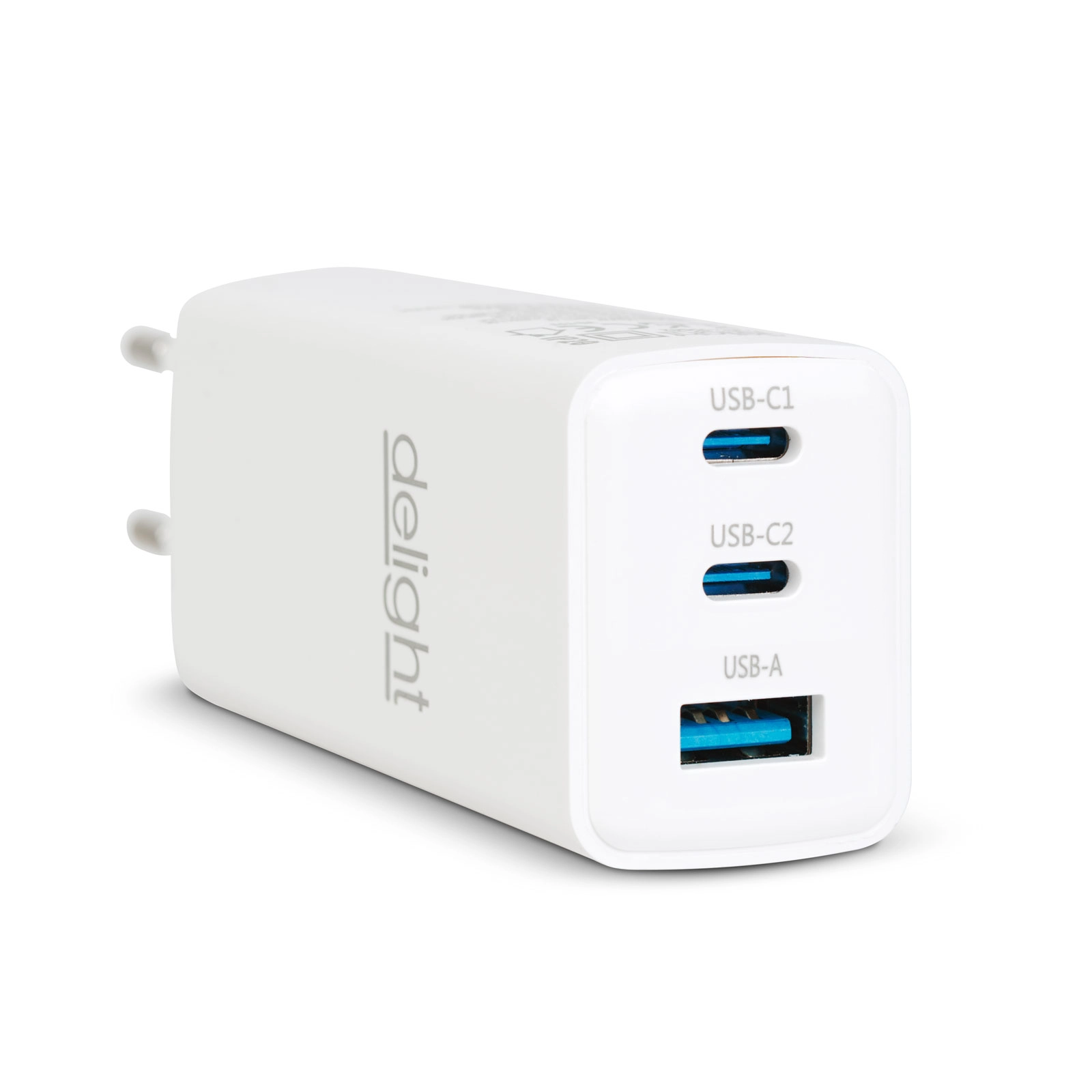 Síťový adaptér s USB-A 20 W a USB-C PD 45 W, bílý