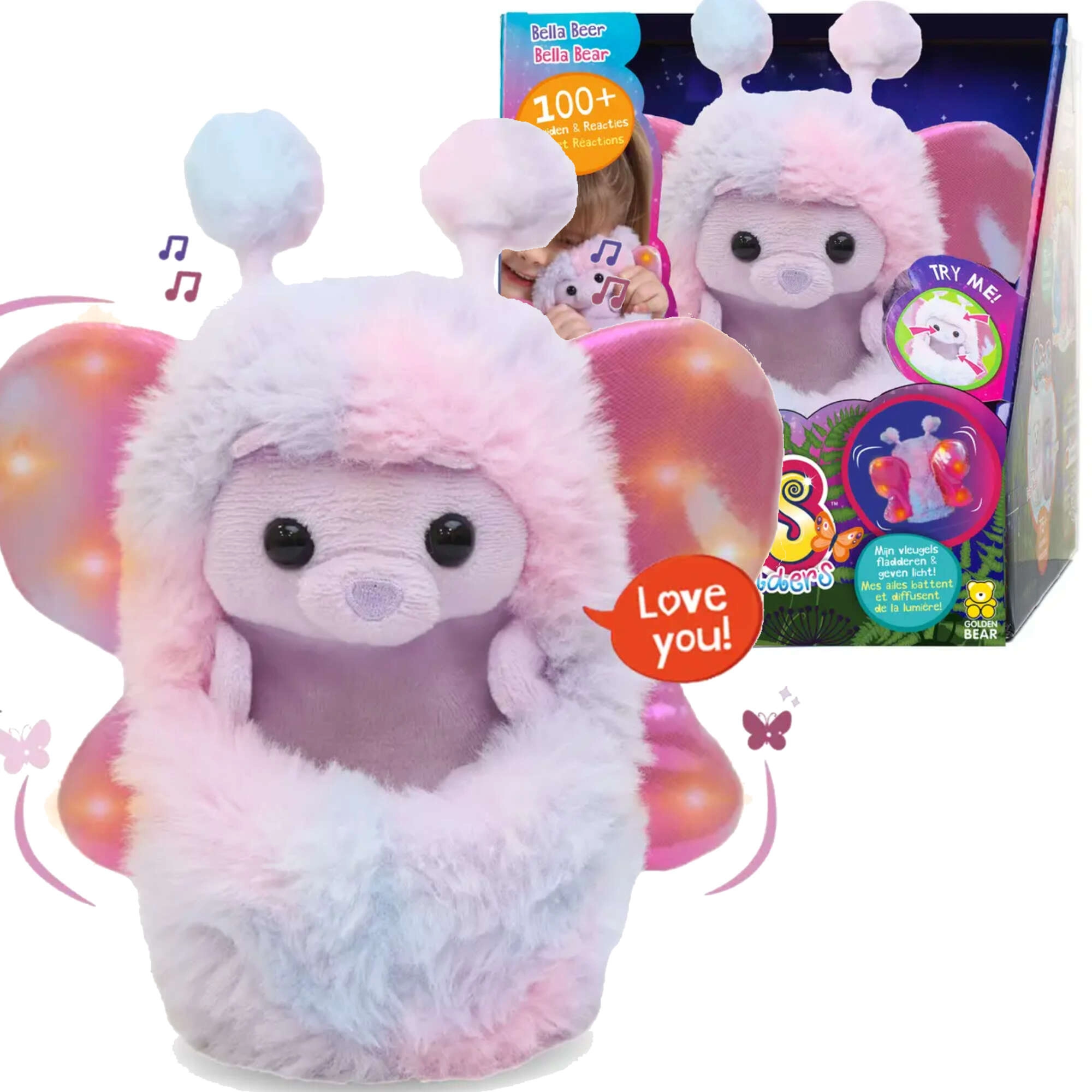 Curlimals Flutter Wonders medvídek Bella interaktivní plyšák 18 cm