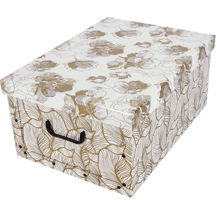 Kartonové úložné box maxi zlaté květy sakury