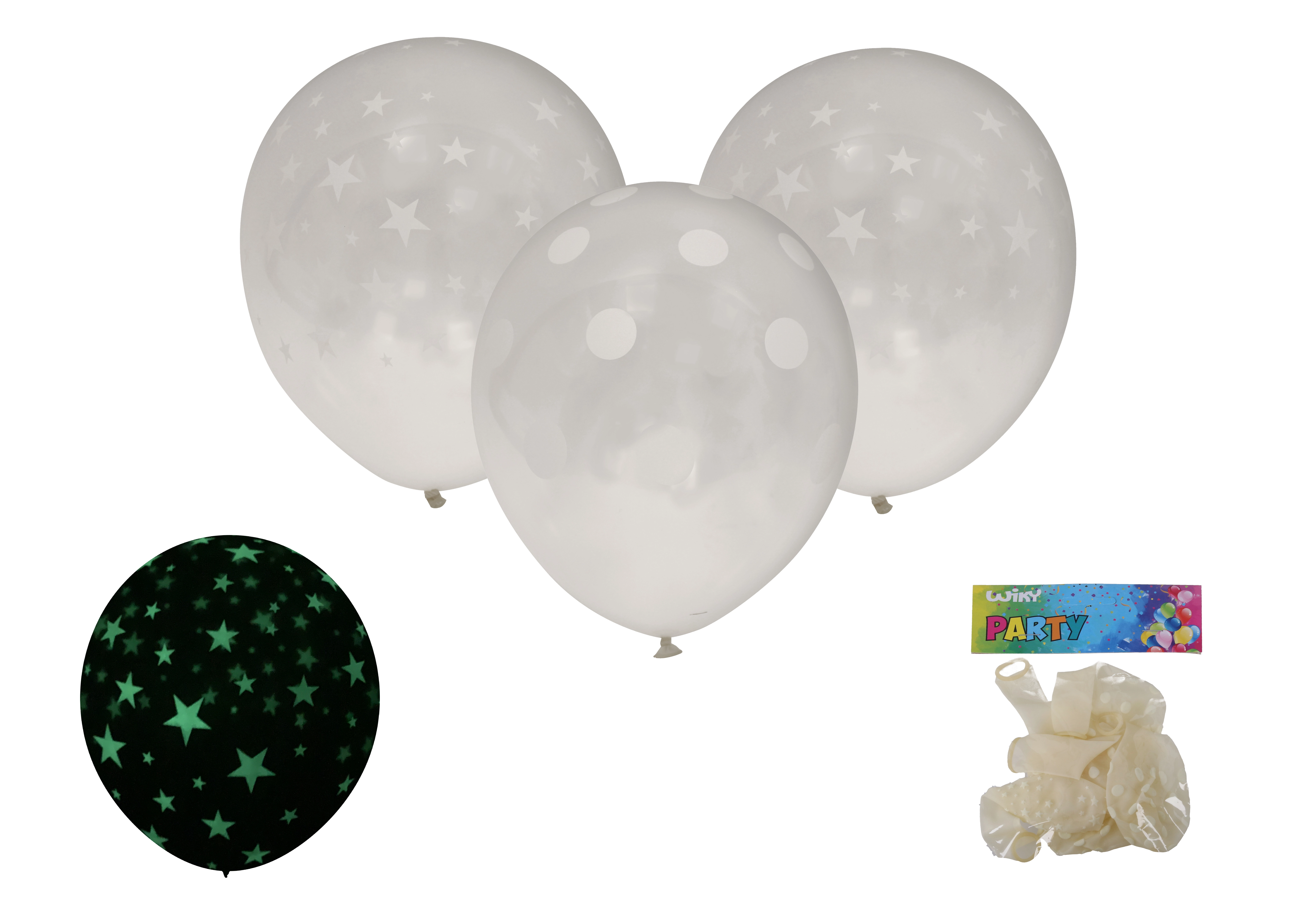 Balónek nafukovací 30 cm sada svítící ve tmě