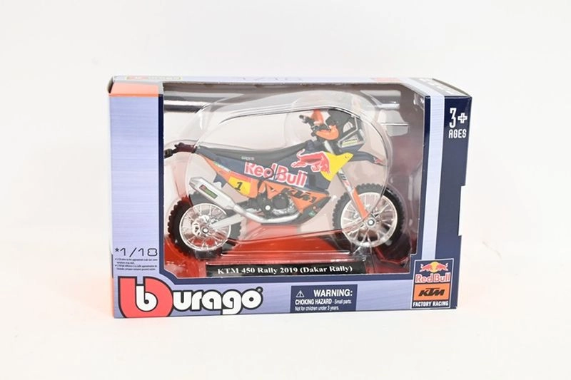 Bburago 1:18 Red Bull KTM 450 Rally Dakar 2019 (startovní číslo 1) – model motocyklu