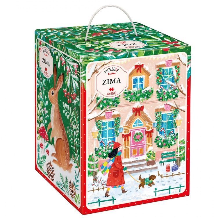 Puzzlove CzuCzu – zimní puzzle sada 4×150 dílků
