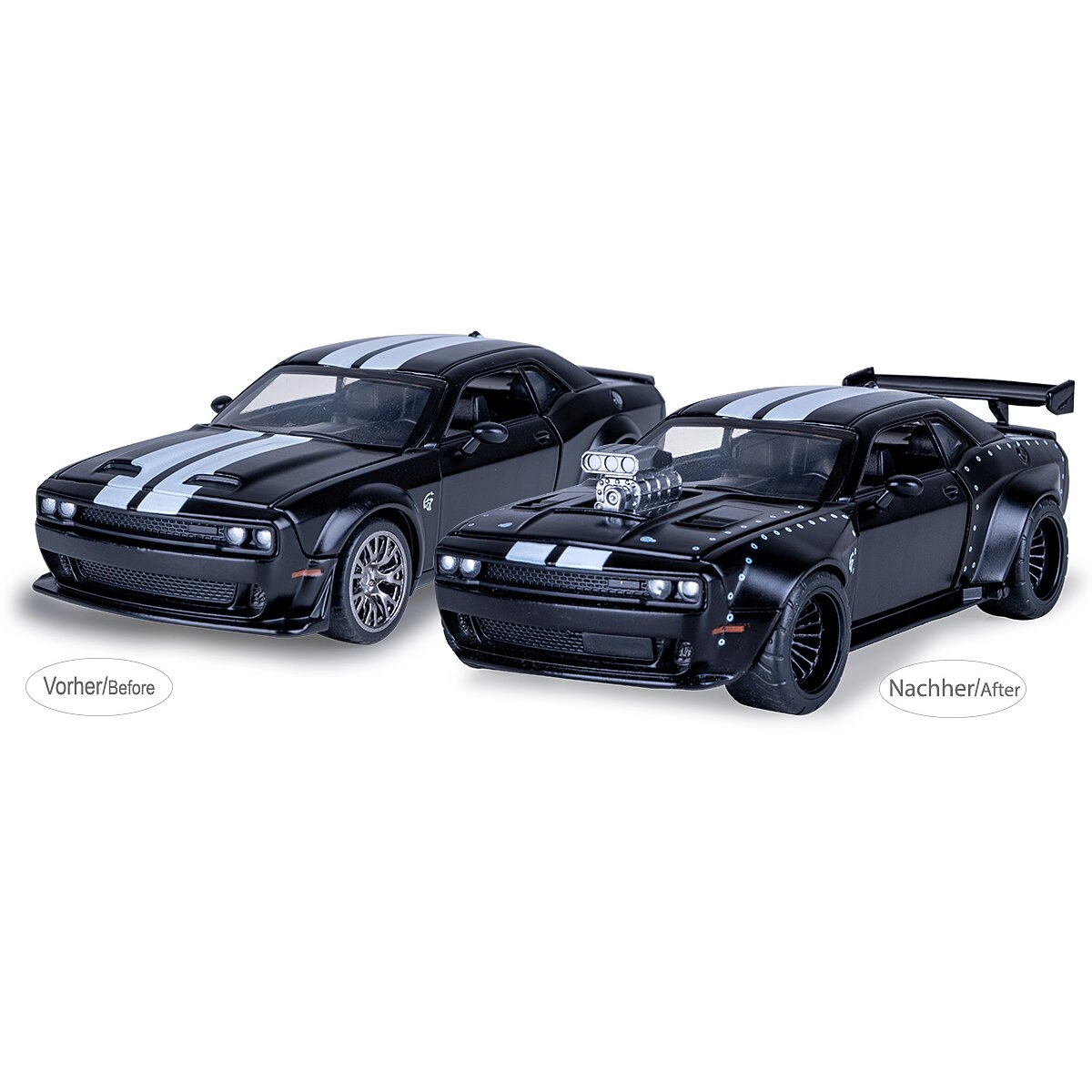 Jamara Dodge Challenger SRT Jailbreak kovový model 1:36 černý