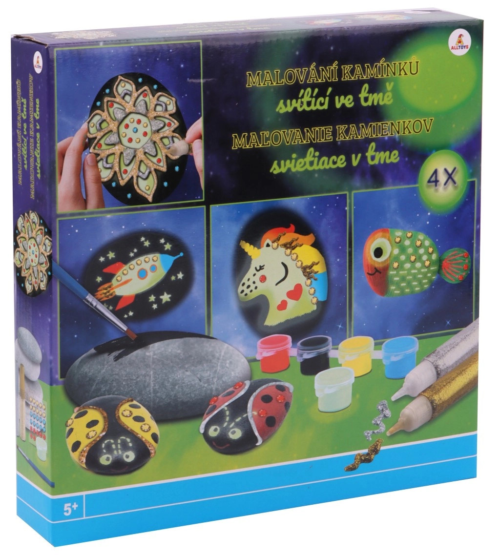 Levně Malování na kamínky svítící ve tmě – kreativní sada pro děti