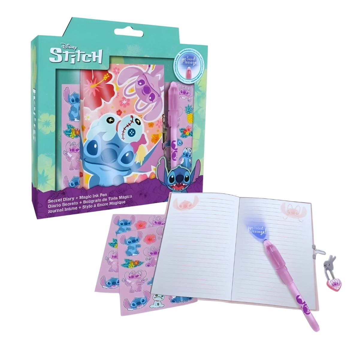 Dárková sada tajné pero, notes a samolepky Lilo a Stitch