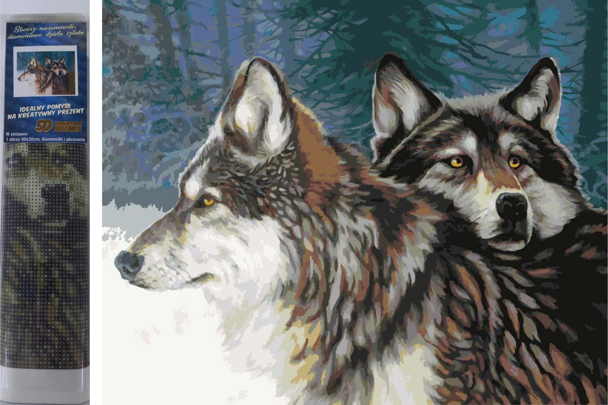 Norimpex Diamantové malování Vlci v zimě 30 x 40 cm