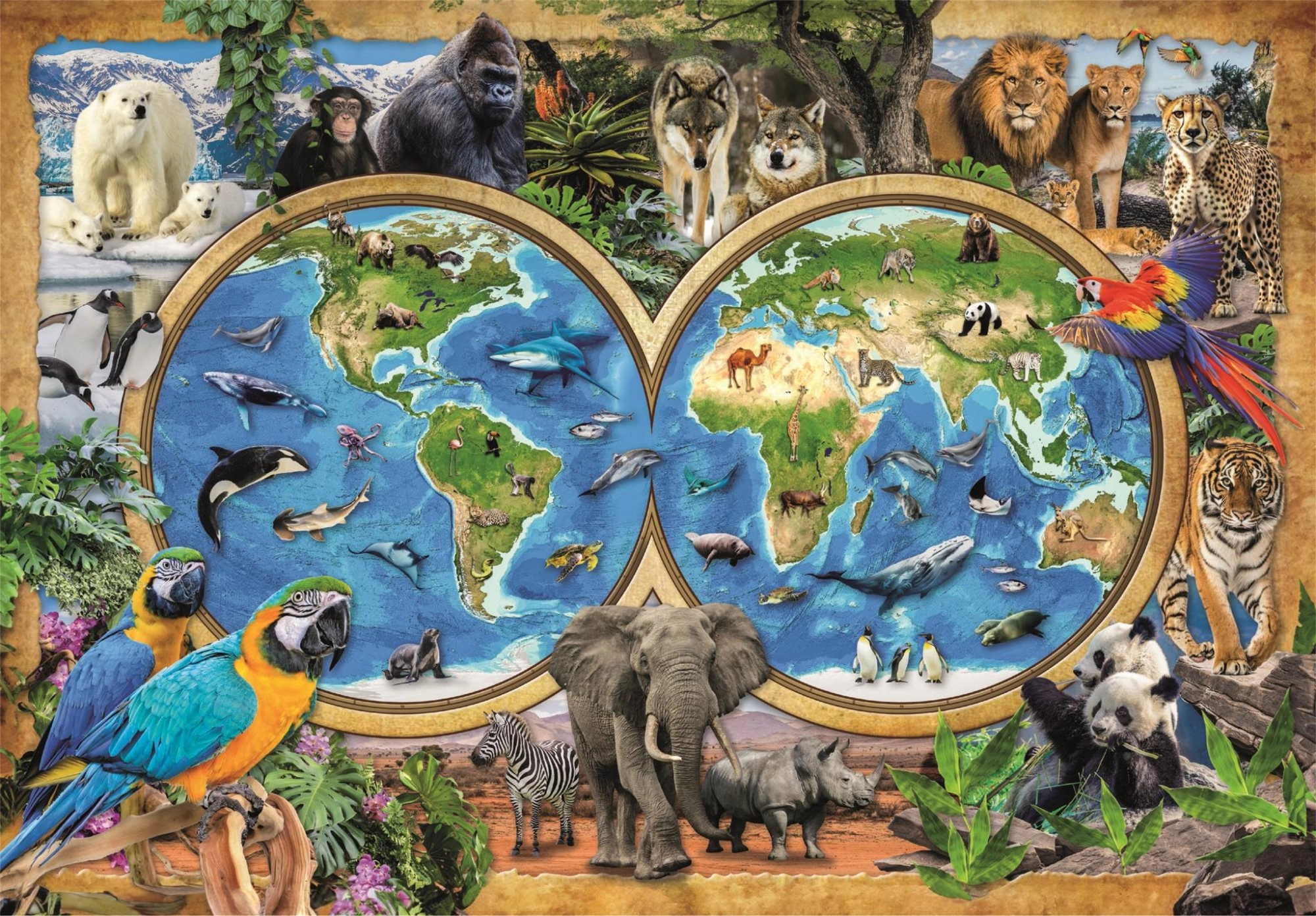 Levně Puzzle CLEMENTONI Úžasný svět zvířat 300 dílků