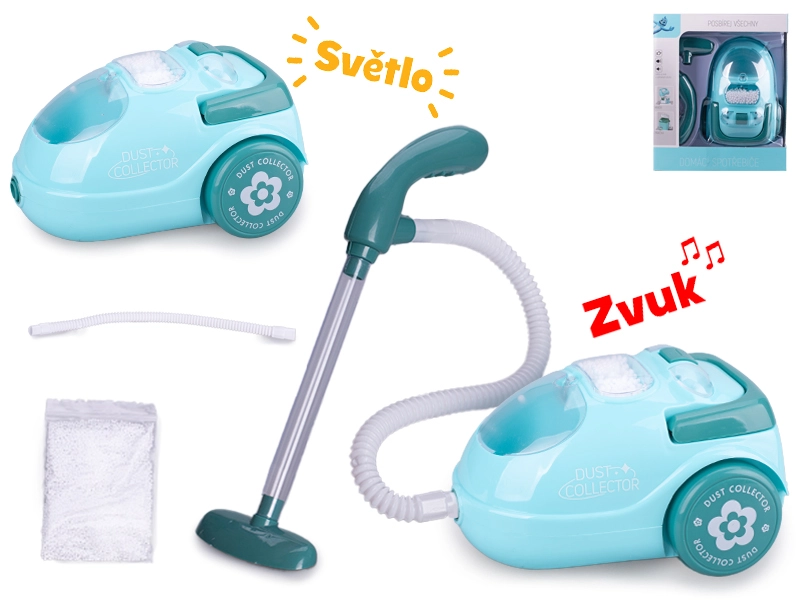 Dětský mini vysavač se světlem a zvukem, 15 cm