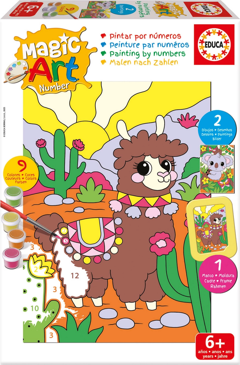 Educa malování podle čísel koala a lama