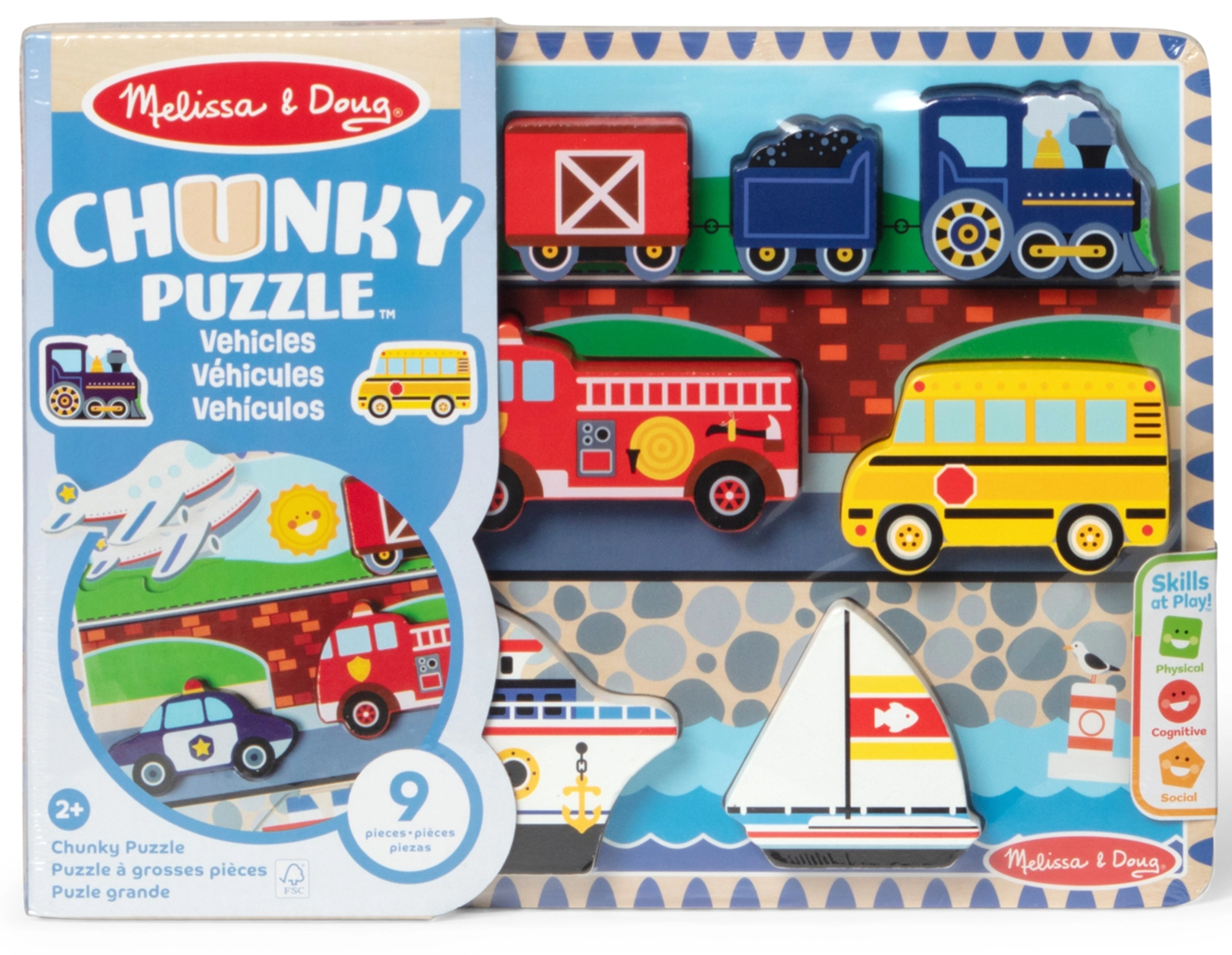 Dřevěné chunky puzzle vozidla MELISSA & DOUG