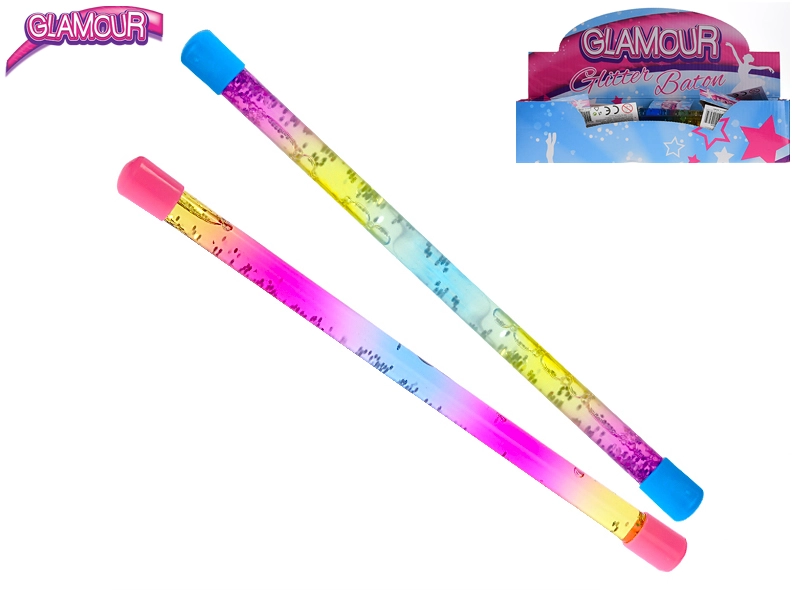 Levně Hůlka flitrová pro roztleskávačky 31 cm s tekutinou