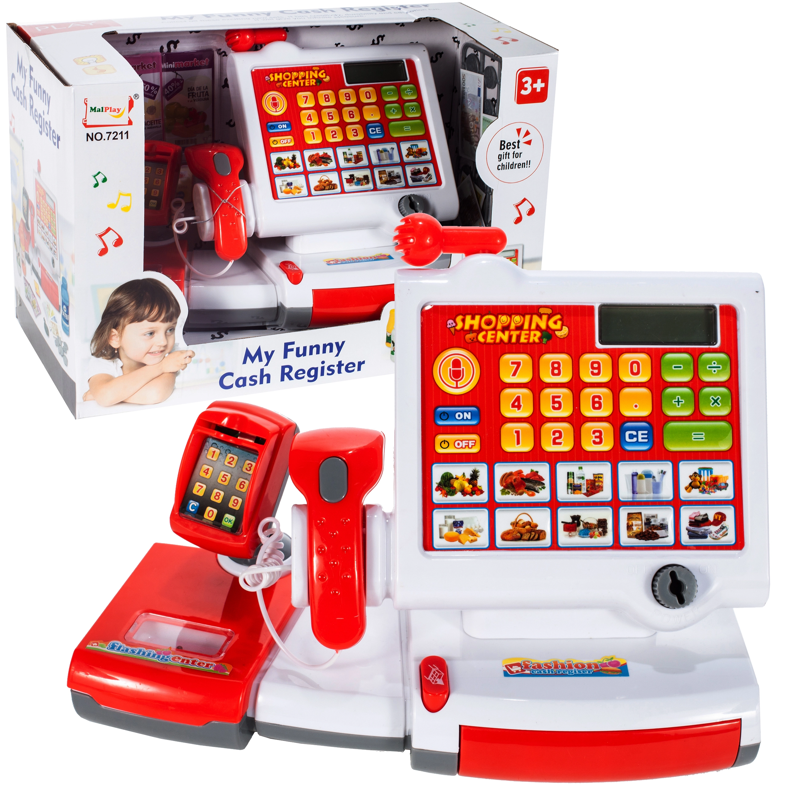 Dětská pokladna s dotykovým panelem a skenerem