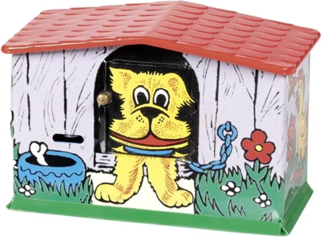 Pokladnička plechová - Psí bouda retro (Goki)