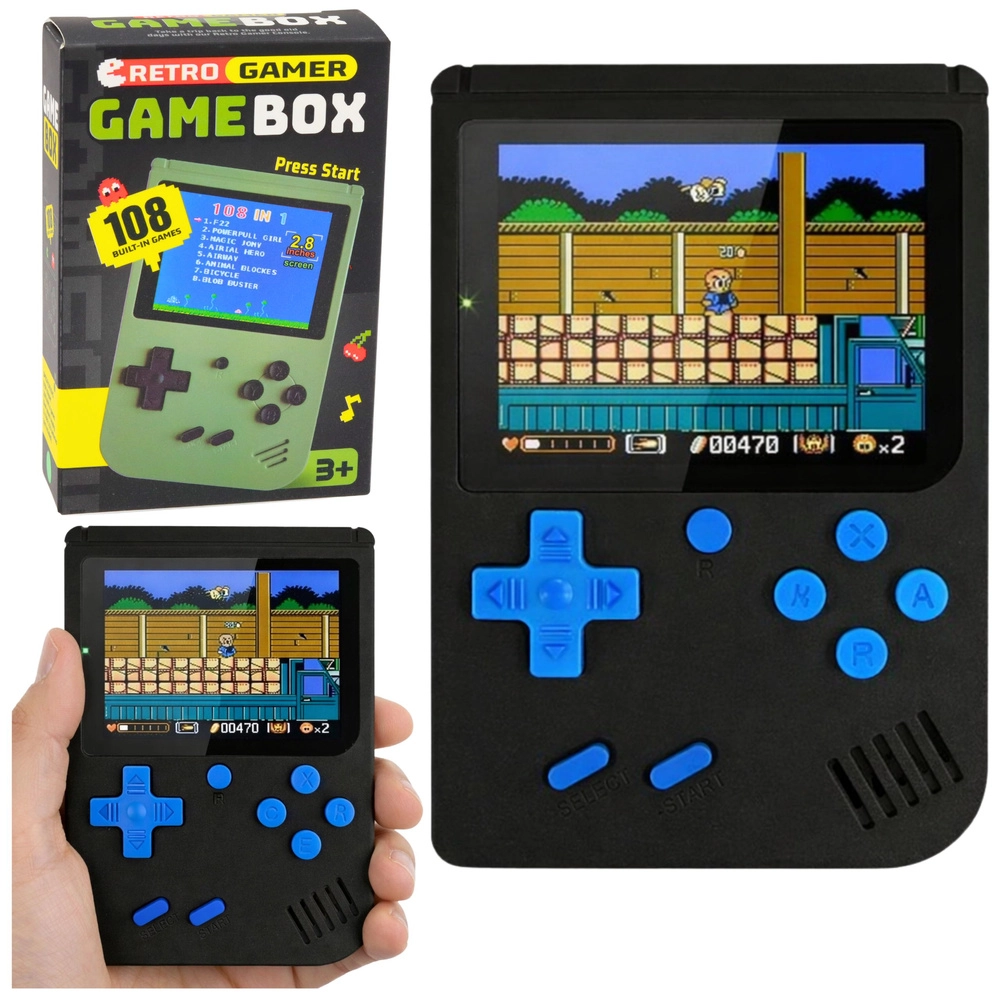 Přenosná retro herní konzole s LCD displejem – 108 her
